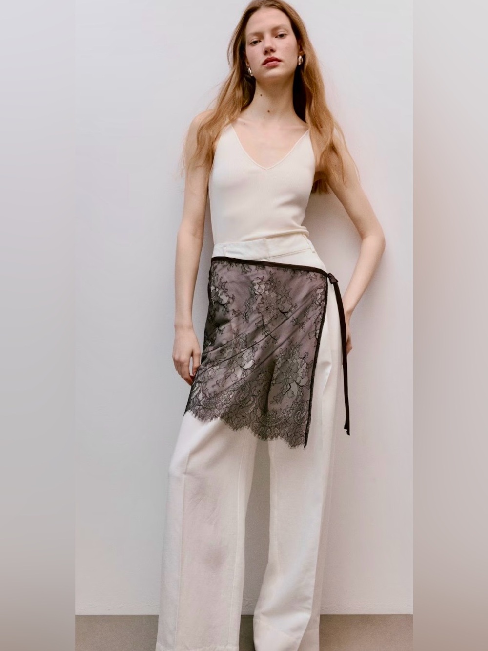 Delicate Black Lace Wrap Apron - Women's Intimates